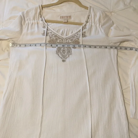 Michael Kors White Cotton Swim coverup & fully lined Dress - Picture 6 of 9